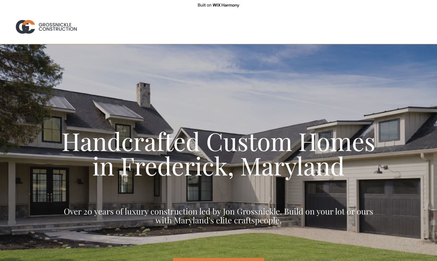 Grossnickle Construction concept homepage