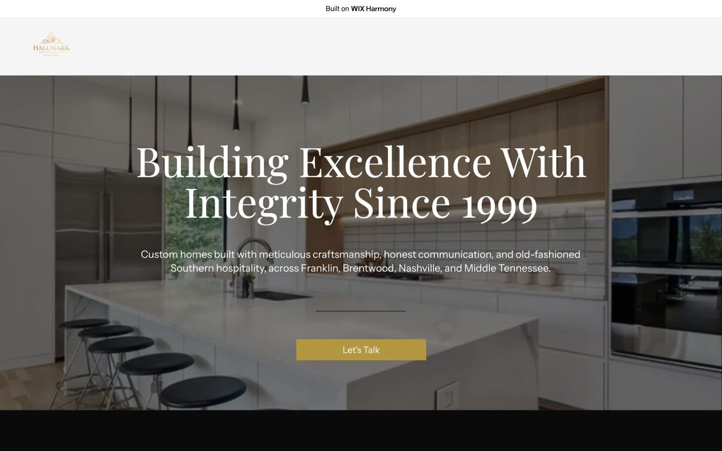 Hallmark Building Group concept homepage